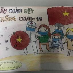 Học sinh trường tiểu học Bần yên Nhân số 1 vẽ tranh với chủ đề " Bảo vệ sức khỏe và phòng chống COVID 19"